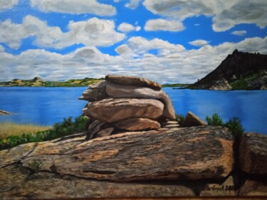 Картина под названием "скалистый берег" - Шамиль Почтарев, Подлинное произведение искусства, Акрил