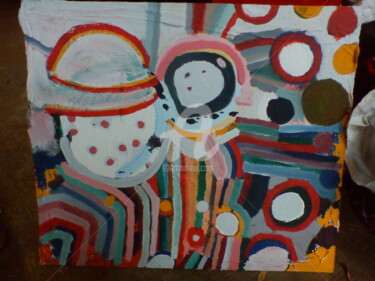 Peinture intitulée "la-coccinelle-moust…" par Saminia Maio, Œuvre d'art originale