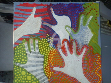 Peinture intitulée "jetees-de-mains-1-2…" par Saminia Maio, Œuvre d'art originale