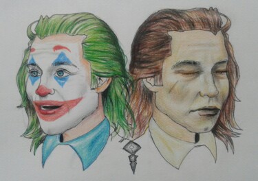 Dessin intitulée "Joker on_off" par Samir._.Aslan, Œuvre d'art originale, Crayon