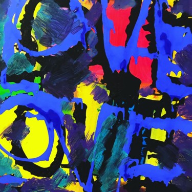 Peinture intitulée "Love love Blue" par Samir Salemi, Œuvre d'art originale, Acrylique