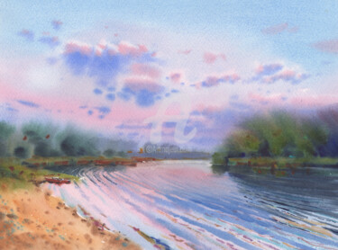 "Beautiful River in…" başlıklı Tablo Samira Yanushkova tarafından, Orijinal sanat, Suluboya