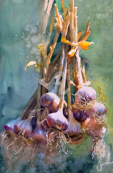 Картина под названием "Colorful watercolor…" - Samira Yanushkova, Подлинное произведение искусства, Акварель