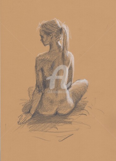 Disegno intitolato "Nude Erotic Art" da Samira Yanushkova, Opera d'arte originale, Grafite