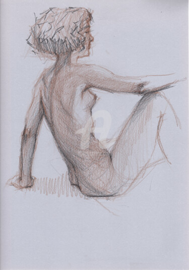 Dibujo titulada "Nued Erotic Art Lol…" por Samira Yanushkova, Obra de arte original, Acuarela