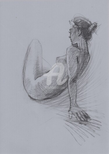 Рисунок под названием "Nude Erotic Art Sex…" - Samira Yanushkova, Подлинное произведение искусства, Графит