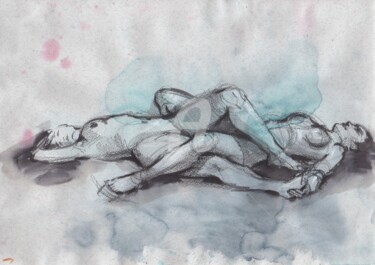 Tekening getiteld "Two beautiful eroti…" door Samira Yanushkova, Origineel Kunstwerk, Aquarel