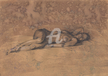 Drawing titled "Nude Erotic Art of…" by Samira Yanushkova, Original Artwork, Watercolor