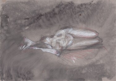 Dessin intitulée "Erotic art of naked…" par Samira Yanushkova, Œuvre d'art originale, Crayon