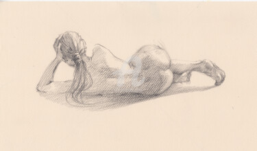 Desenho intitulada "Nude art sketch of…" por Samira Yanushkova, Obras de arte originais, Grafite