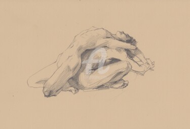 Рисунок под названием "Nude yoga art serie…" - Samira Yanushkova, Подлинное произведение искусства, Карандаш