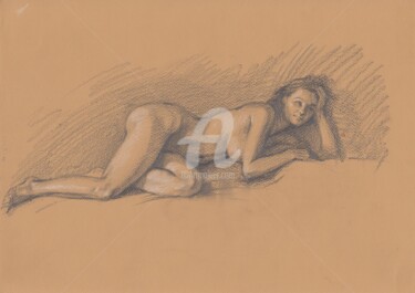 Drawing titled "Perfect naked body" by Samira Yanushkova, Original Artwork, Pencil