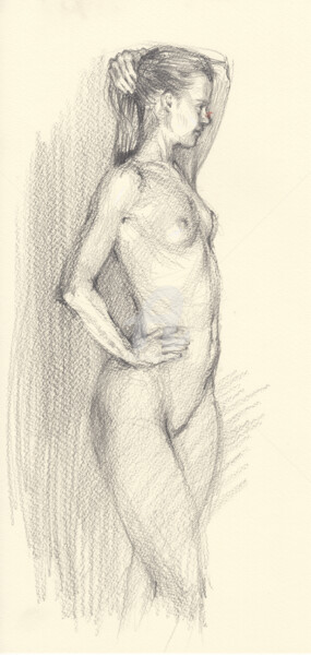 Dessin intitulée "Perfect naked woman…" par Samira Yanushkova, Œuvre d'art originale, Crayon