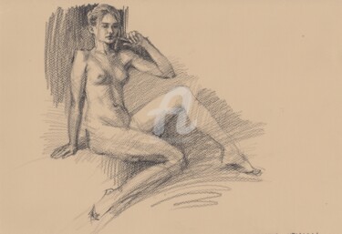 绘画 标题为“Nude art drawing gi…” 由Samira Yanushkova, 原创艺术品, 铅笔
