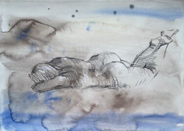 Dibujo titulada "Nude Erotic Art Dra…" por Samira Yanushkova, Obra de arte original, Grafito