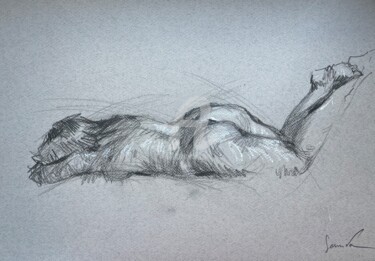 Drawing titled "Nude Erotic Art Dra…" by Samira Yanushkova, Original Artwork, Pencil