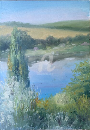 Картина под названием "Landscape oil paint…" - Samira Yanushkova, Подлинное произведение искусства, Масло