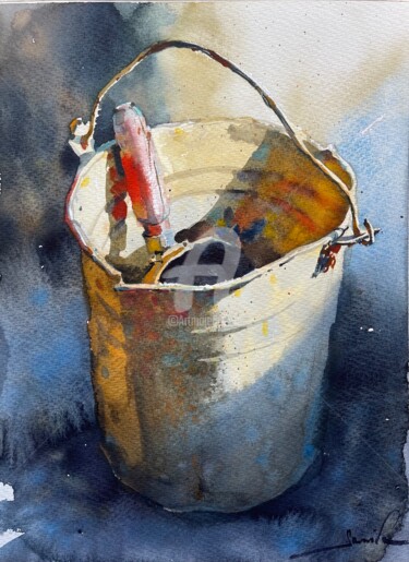 Pintura titulada "Still life with an…" por Samira Yanushkova, Obra de arte original, Acuarela