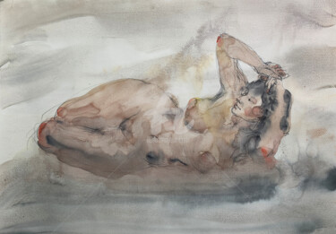 Peinture intitulée "Nude Erotic Art Sex…" par Samira Yanushkova, Œuvre d'art originale, Aquarelle