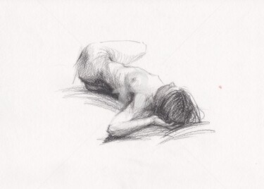 Dibujo titulada "Nude erotic figure…" por Samira Yanushkova, Obra de arte original, Grafito