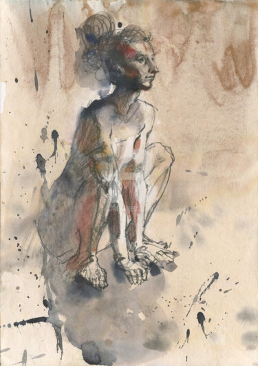 Pintura titulada "Passionate Abstract…" por Samira Yanushkova, Obra de arte original, Acuarela