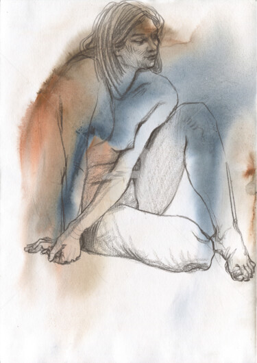 Zeichnungen mit dem Titel "Passion Unleashed" von Samira Yanushkova, Original-Kunstwerk, Bleistift