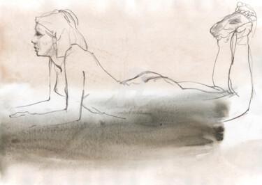 Dibujo titulada "Sensual Elegance" por Samira Yanushkova, Obra de arte original, Lápiz