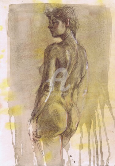 Desenho intitulada "The Beauty of Abstr…" por Samira Yanushkova, Obras de arte originais, Aquarela