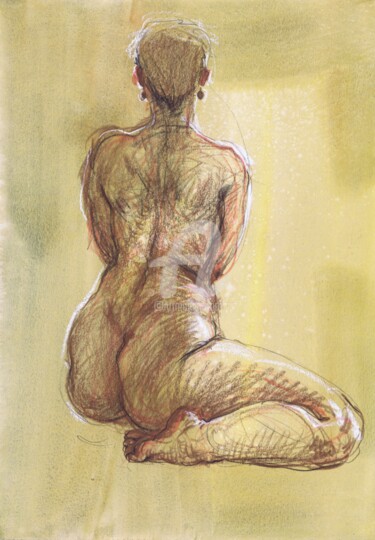 Dessin intitulée "Intimate Expressions" par Samira Yanushkova, Œuvre d'art originale, Aquarelle