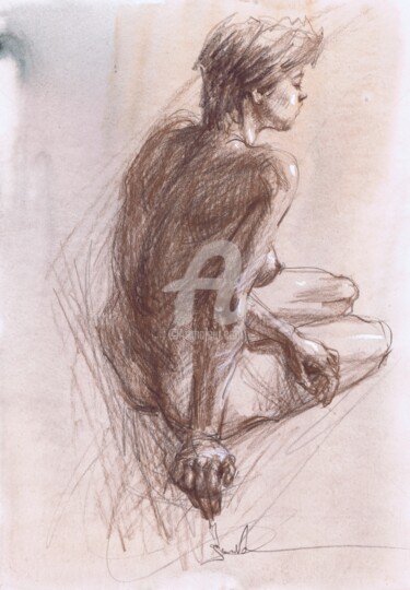 Drawing titled "Sensual Expressions" by Samira Yanushkova, Original Artwork, Graphite