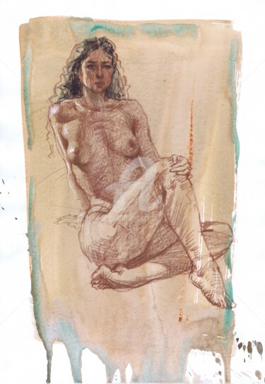 Desenho intitulada "Mesmerizing Magic o…" por Samira Yanushkova, Obras de arte originais, Aquarela