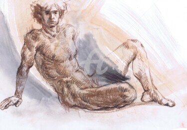 Desenho intitulada "Apollo's Ephemeral…" por Samira Yanushkova, Obras de arte originais, Aquarela