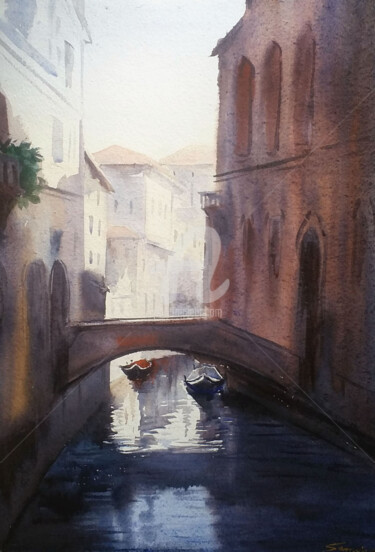「Morning Venice Gall…」というタイトルの絵画 Samiran Sarkarによって, オリジナルのアートワーク, 水彩画