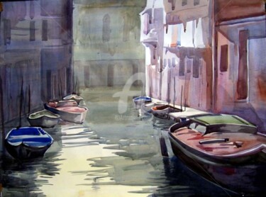 Painting titled "Beauty of Venice-4" by Samiran Sarkar, Original Artwork, Oil