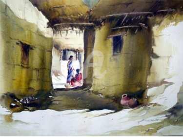 Pittura intitolato "SONAR BANGALA-1" da Samiran Sarkar, Opera d'arte originale, Olio