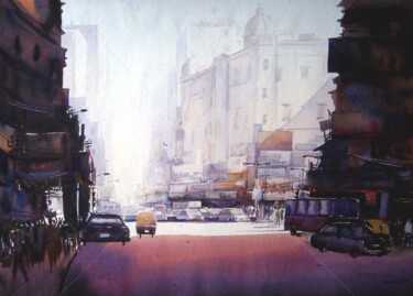 Peinture intitulée "Early Morning at St…" par Samiran Sarkar, Œuvre d'art originale, Huile