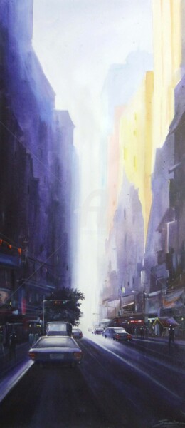 Картина под названием "Morning Light-Acryl…" - Samiran Sarkar, Подлинное произведение искусства, Акрил