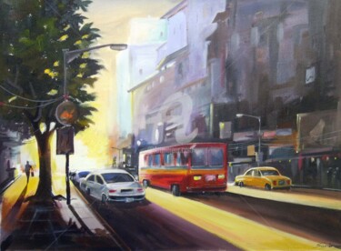 Painting titled "Early morning Light…" by Samiran Sarkar, Original Artwork, Acrylic