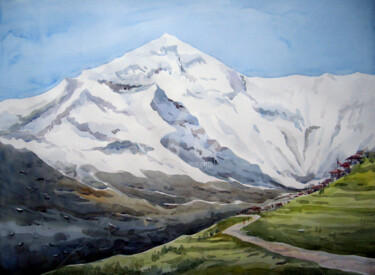 Malarstwo zatytułowany „Beauty of Himalayan…” autorstwa Samiran Sarkar, Oryginalna praca, Akwarela