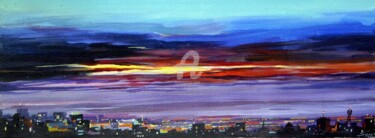 Painting titled "Evening City" by Samiran Sarkar, Original Artwork