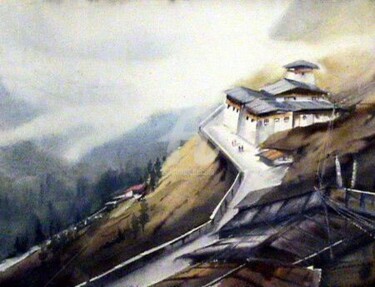 Painting titled "Jung of Bhutan" by Samiran Sarkar, Original Artwork