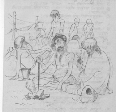 Disegno intitolato "Gathering" da Samiran Sarkar, Opera d'arte originale