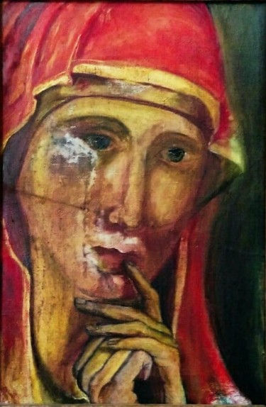 Картина под названием "Holy vow of silence…" - Samir Kerimoglu, Подлинное произведение искусства, Масло