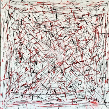 Painting titled "Red Black & White .…" by Sam Leiv, Original Artwork, Acrylic
