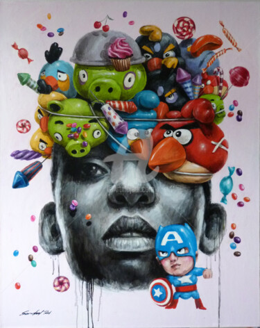 Peinture intitulée "Angry minds" par Samobrod Irina, Œuvre d'art originale, Huile