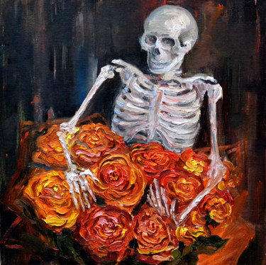 Painting titled "Memento mori" by Anfisa Amelina, Original Artwork, Oil