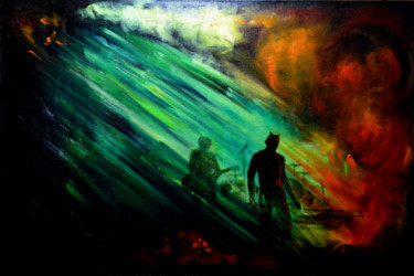 Painting titled "Get your fight on" by Anfisa Amelina, Original Artwork, Oil