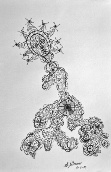 Desenho intitulada "LA VÉRITÉ EST UNE P…" por Salvador  Moreno, Obras de arte originais, Marcador