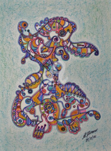 Drawing titled "IMAGINATION DE VIE…" by Salvador  Moreno, Original Artwork, Marker