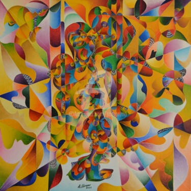 Картина под названием "ETRE C'EST SE DONNER" - Salvador  Moreno, Подлинное произведение искусства, Масло